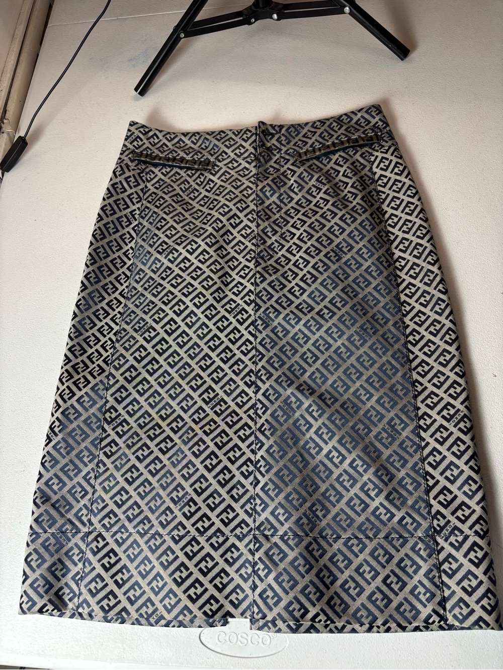 Vintage Y2K Fendi Logo Knee Length Pencil Skirt Sz 40